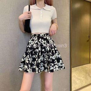Chiffonss Floral A-line Skirt For Womens Summer College Style Thin Elastic Waist Short Skirt Small Stature Anti Glare Safety Pants