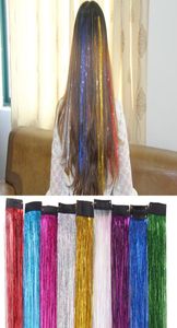 9 färger metalliska glitter glitter laserfiber hår färgglad peruk hårförlängning tillbehör party scen peruk festtillbehör4121674