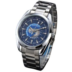 Oujia Haima Mens Watch Business Sport Sport Vollautomatisch mechanische 300 -Serie Edelstahl Blau Lichtglas