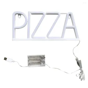 Lampade da tavolo Lede Lettera Light Pizza Neon Sign per decorazioni per l'arte della parete Lampada da sfondo a sfiorimento a risparmio energetico con unica