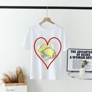 Designers T Shirt Women's T-Shirt Peach Print Loose Crew Neck Short Sleeve Casual T-Shirt