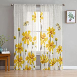 Tende per fiori giallo api gialle api tende a trasparente per soggiorno camera da letto cucina vocante pannelli ciechi