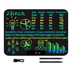 23 Inch Rechargeable LCD Screen Writing Tablet Electronic Drawing Board Colorful Handwriting Pad Childrens Toys Business Home 240510