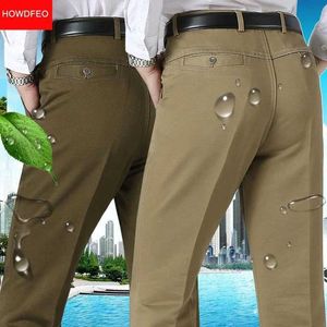 Calças masculinas Novo chegada 100% algodão verão outono calças casuais moda moda preto preto bege gentil calças de calça smart terno smart calça y240514