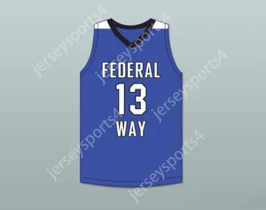 Custom Nay Mens Youthkids Tari Eason 13 Federal Way High School Eagles Blue Basketball Trikot 2 Top-S-6xl