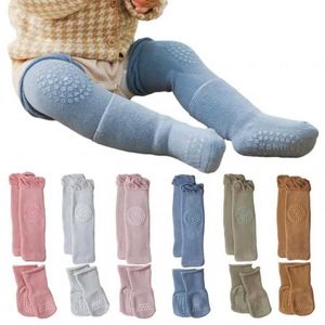 Kinder Socken Baby kriechende Kniepolster Boden Socken Set Herbst- und Winterbein Wärme -Knie -Beschützer Baby Anti -Slip -Socken Mädchen Jungen und Kinderzubehörl2405