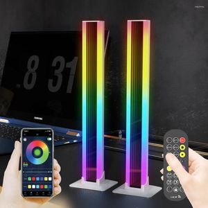 Masa lambaları LED Işık Bir Çift RGB Oda Dekor Abyss Lamba Bluetooth Ortam Gece Masaüstü Duyma TV PC Oyun Arka Işığı