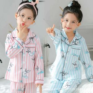 Pyjamas Childrens Pyjamas 2024 Autumn Spring Girls and Boys Pyjamas Baby Clothing Animal Cartoon Family Clothing Cotton Childrens Pyjamas D240515