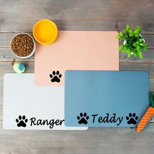 Party Favor Personalized Washable Food Mat With Name Custom Pet Bowl Puppy Feeding Placemat Supplies