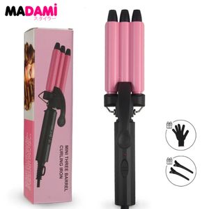 Tripple Barrels Hairler Curler de 05 polegada Curling Iron 200 ° C Aquecimento instantâneo Small Furls Styler 240515