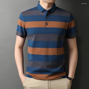 Men's Shorts I Can't Forget The Flagship Store 2024 Short-Sleeved Polo Shirt Cotton Stripes Summer Arrival Loose Trendy Clothing Thin