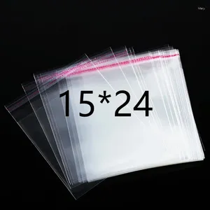 Praço de presente claro Celofane/BOPP/Poly Bags 15 24 cm de saco opp de forma de embalagem de plástico se vedação de auto -adesivo 24 cm