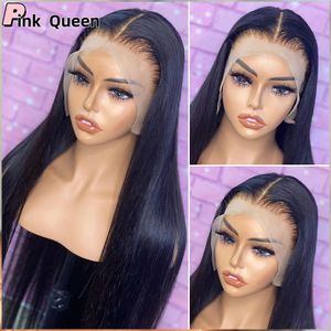 Silky Straight Lace Front Wig Brazilian Virgin Human Hair 13x4 Full Lace Wigs for Women Natural Color 16-32 inch