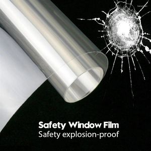 Naklejki okienne 2 mil zabezpieczeń zabezpieczeń Film Przezroczysty szklany ochrona przeciw rezystancji membrany odpornej na eksplozję samochodu