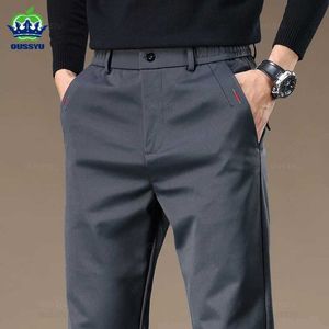 Men's Pants New High Quality Autumn Winter Casual Pants Men Business Stretch Grey Khaki Black Grn Formal Work Suit Trousers Male 28-38 Y240514