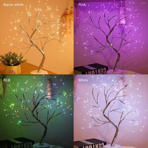 Table Lamps Touch Switch 108 LED Lamp Copper Wire Branch Tree Light USB Battery Operated