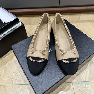 2024 fashion Flat boat Lady leather Ballerina Lazy dance Loafers women Shoe with box size 35-42