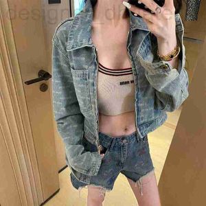 Women's Jackets designer Designer Jacket Full Letter Print Chest Pocket Design Fashion High Quality Womens Short Slim Twill Denim 0WCX