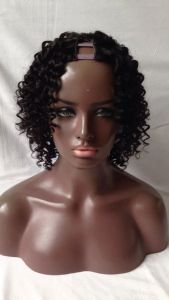 Wigs human hair brazilian short curly bob wig unprocessed virgin hair middle left right u part lace wigs natural color 824 inch