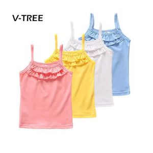 T-shirts V-TREE Summer Girls T-shirt Cotton Sleeveless Girls T-shirt Top T-shirt Mens Dress Baby Clothing DesignerL2405
