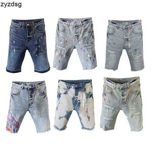 Lila mens jeans europeiska jeans denim byxor för män lila jeans shorts jean män byxor avancerad kvalitet design retro streetwear lila märke mager jeans shorts