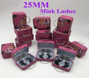 25mm False Eyelashes Whole Thick Strip 25mm 3D Mink Lashes Custom Packaging Label Makeup Dramatic Long Mink Lashes2563531