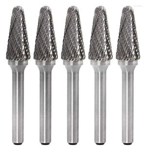 5pcs SL-4 Tungsten Carbonete Burrs Formulário do cilindro Cutte duplo Arquivo rotativo com 1/4 de haste para moedor de matriz de ferramentas