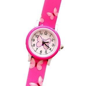 사랑스러운 나비 인쇄 실리콘 사탕 젤리 쿼츠 시계 어린이 어린이 소녀 여자 학생 파티 선물 손목 시계 시계