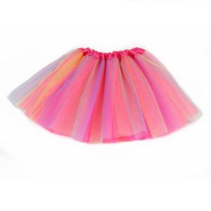 Regenbogen -Tutu -Röcke Prinzessin Mesh Kleid Süße süße Regenbogen -Tutu Kleid Kids Ballet Performance Kurzröcke