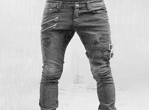 Grå hål män kläder mens designer kläder mager jeans för män 2014 Italien ny klassisk design jeans sanna religiösa män coola pan4895909