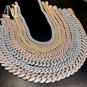 Fine Jewelry In Stock Sterling Sier VVS Moissanite Diamond Iced Out Miami Cuban Link Chain Necklace For Men