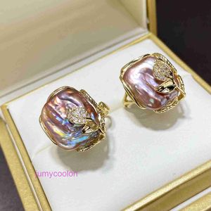 AA Valeno Top Luxury Designer Delicate Earring Natural Freshwater Pearl Ring distinkt Colorful Personalized Fashion Live Broadcast Straight With Original Box