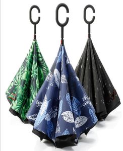 UpsideDown Car Umbrellas Windproof Double Layer Reverse with C and J handle Creative inverted3858088
