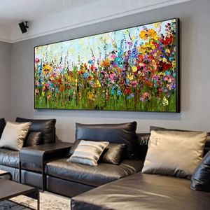 Knivblommor Abstract Oil Målning Väggkonst Hemdekoration Bild Handmålning på duk 100% handmålad utan gräns 240507