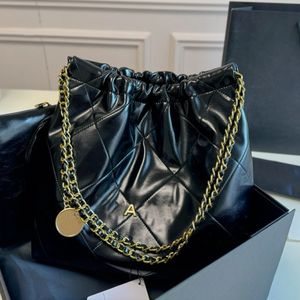 10A Woman designer Bag Shiny Leather bucket bag Luxury houlder Bags Women bags handbag Calfskin Quilted Tote Black Purse Womens Shoulder cc purse chain bag