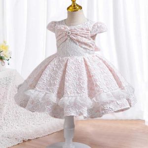 Kız Elbiseleri Kızlar 1. Doğum Günü Prenses Elbise Dantel Noel Elbise Bebek Giyim Beyaz Baptist 0-4y Çocuk Elbise D240515