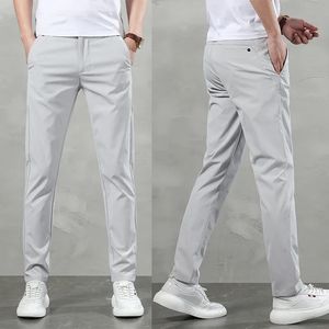 Pantaloni casual estivi primaverili maschili sling dritta pantaloni traspiranti leggeri pantaloni elastici a secco rapido golf maschio golf 240515