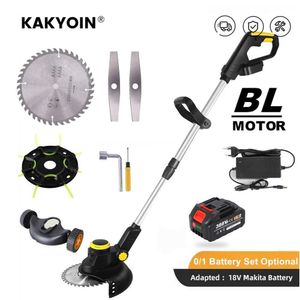 Lawn Mower Cordless Electric Lawn Mower Brushless Motor Grass Trimmer Justerbar längd och Angle Telescopic Garden Trimning Tool Steel Wire WheelQ240514