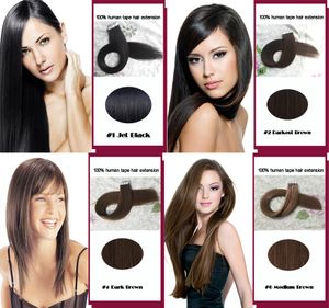 Brazylijska taśma włosów w ludzkich włosach przedłużenia skóry Weft Tape Hair Hair Extensions 100G/40 Opiece Włosy Hoblonde Double Side Atlesive Wiele kolorów tanie