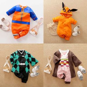 Rompers nowonarodzony kostium Halloween Baby Boy Costume Baby Childrens Anime odgrywanie ról kyuubi Akatsuki Luffy Romper Baby Jescuit 0-18ML240514L240502