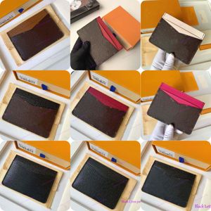 Toppkvalitetsdesigner Kredit -ID -korthållare Purse Luxury Leather Plånbok Pengar Väskor Plaid Cardholder Case Män Kvinnor Fashion Mini Cards Bag Coin Purse M60166 Med Box