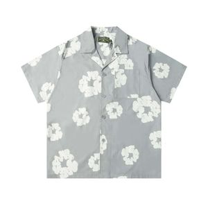 T Shirt Mens Designer biały haft kwiatowy nadrukowany Polo krótki rękaw TEES Green Orange Mash Mash