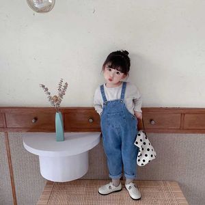 Overalls Millennium Spring Kids Overall Solid Casual Denim Cute Pants d240515