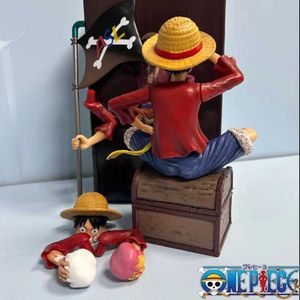 Действие игрушек фигуры 20 см. Интегрированная модель персонажа Luffy Model D. Luffy Flag Cake Praice Action Picture Integrated Anime Model Pvc Doll Toy Boy