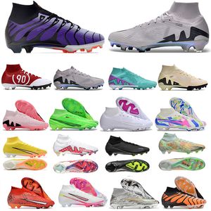Męskie buty piłki nożnej kaleki rtęciowe superfijne xxv ix 9 elitarne fg rosnący klejnot młodzież mbappes cristiano Ronaldo Luminous Tn Purple Plus Football Boots