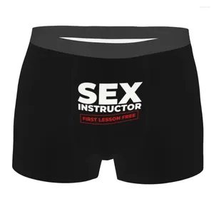 Underpants Instrutor de sexo Roupa Masculino Sexy Printado Boxer Customotes Calcinha Briefes de Moda respirável