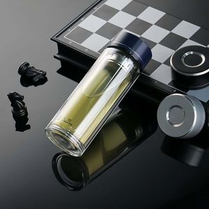 Bevanda doppia tazza di vetro borosilicata doppia glassista elegante moda bella bella, tazza di vetro per auto sicura e resistente