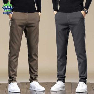 Herrenhosen Neue Frühling Autumn Baumwollhose Männer Business Slim Fit Korea Khaki Arbeit Ladung Freizeithose Männliche Marke Plus Größe 28-40 Y240514