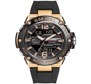Patentdesign Fashion Smael 8033 Dual Time 5bar Alloy Bezel Sport Watch3214956
