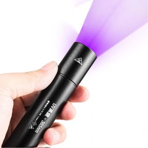 Lazer Pointer toptan 365nm UV El Feneri Siyah Işık USB Şarj Edilebilir El Meşalesi Taşınabilir Dedektör Köpek İdrar Evcil Hayvan Lekeleri Yatak DHBLX